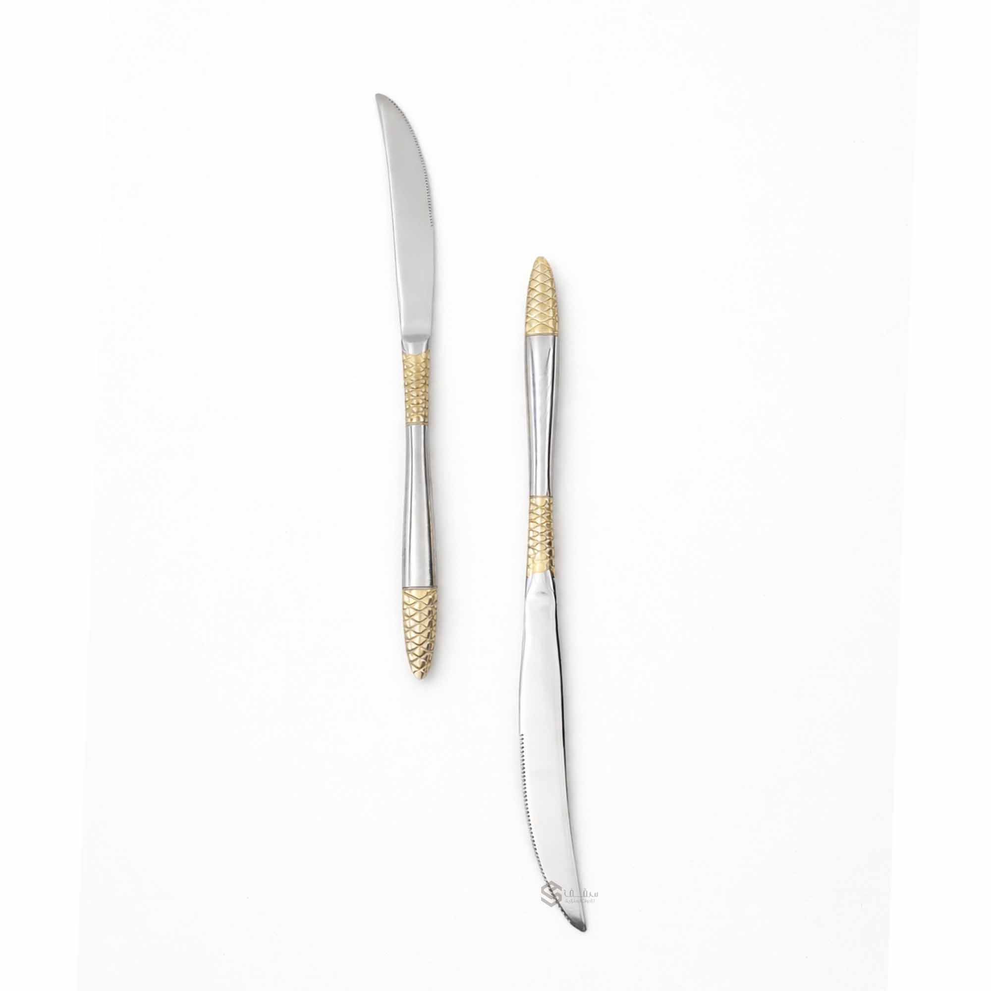 طقم سكين اكل مذهب  6 قطع