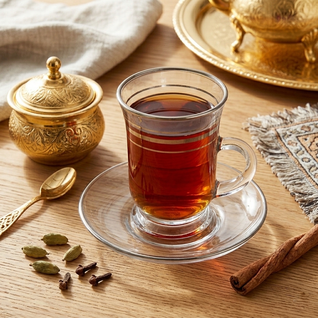 طقم بيالات بخطوط مع الصحن